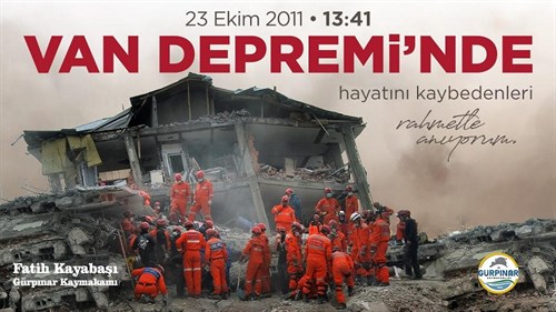  Kaymakamımız Fatih Kayabaşı'nın Van Depreminin yıldönümü mesajı